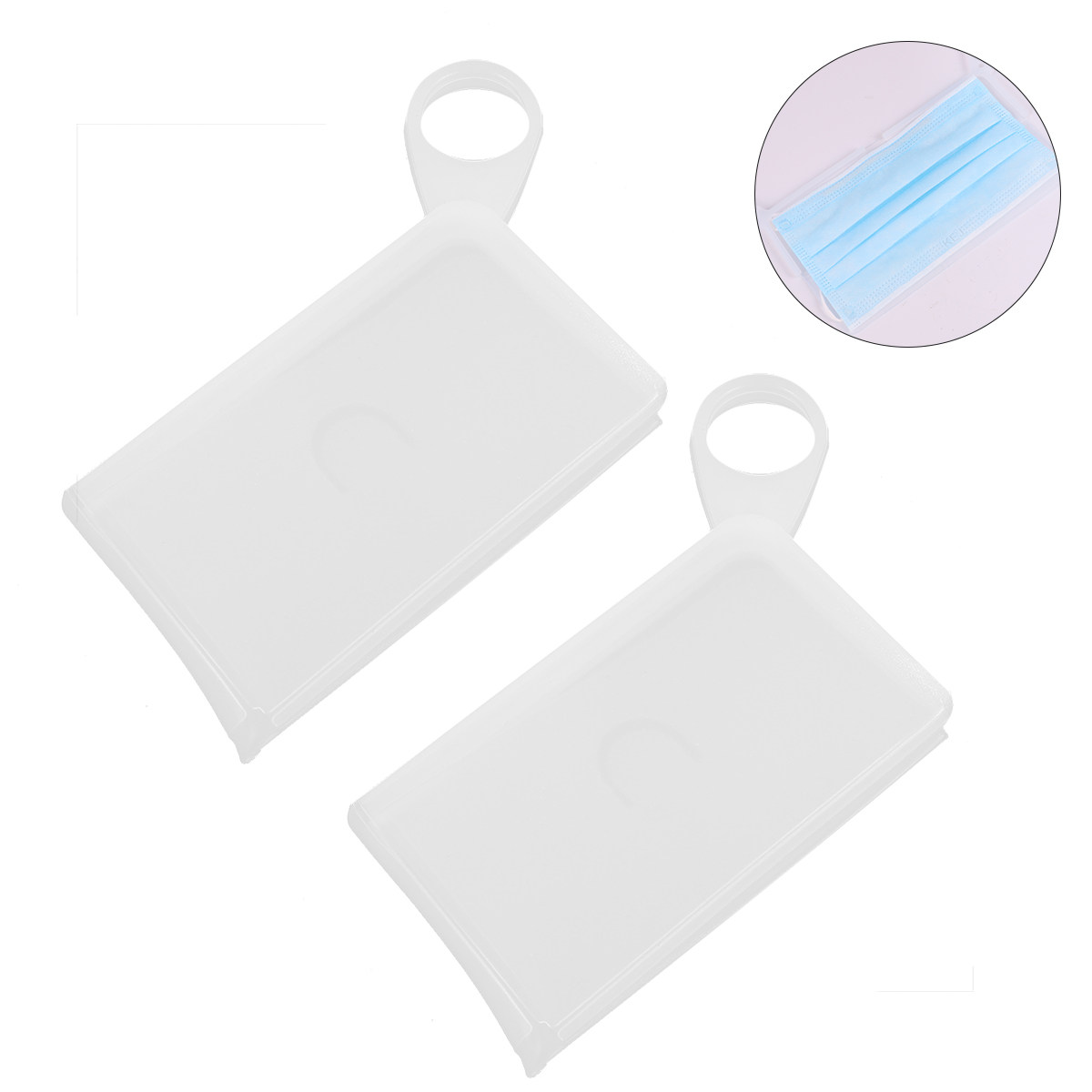 Face Mask Storage Box - 2개 세트, 식품 등급 실리콘 소재의
