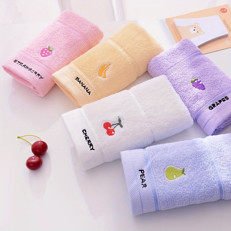 Cloth Face Mask Washable - 3가지 무작위 색상의 과일 무늬 수건,